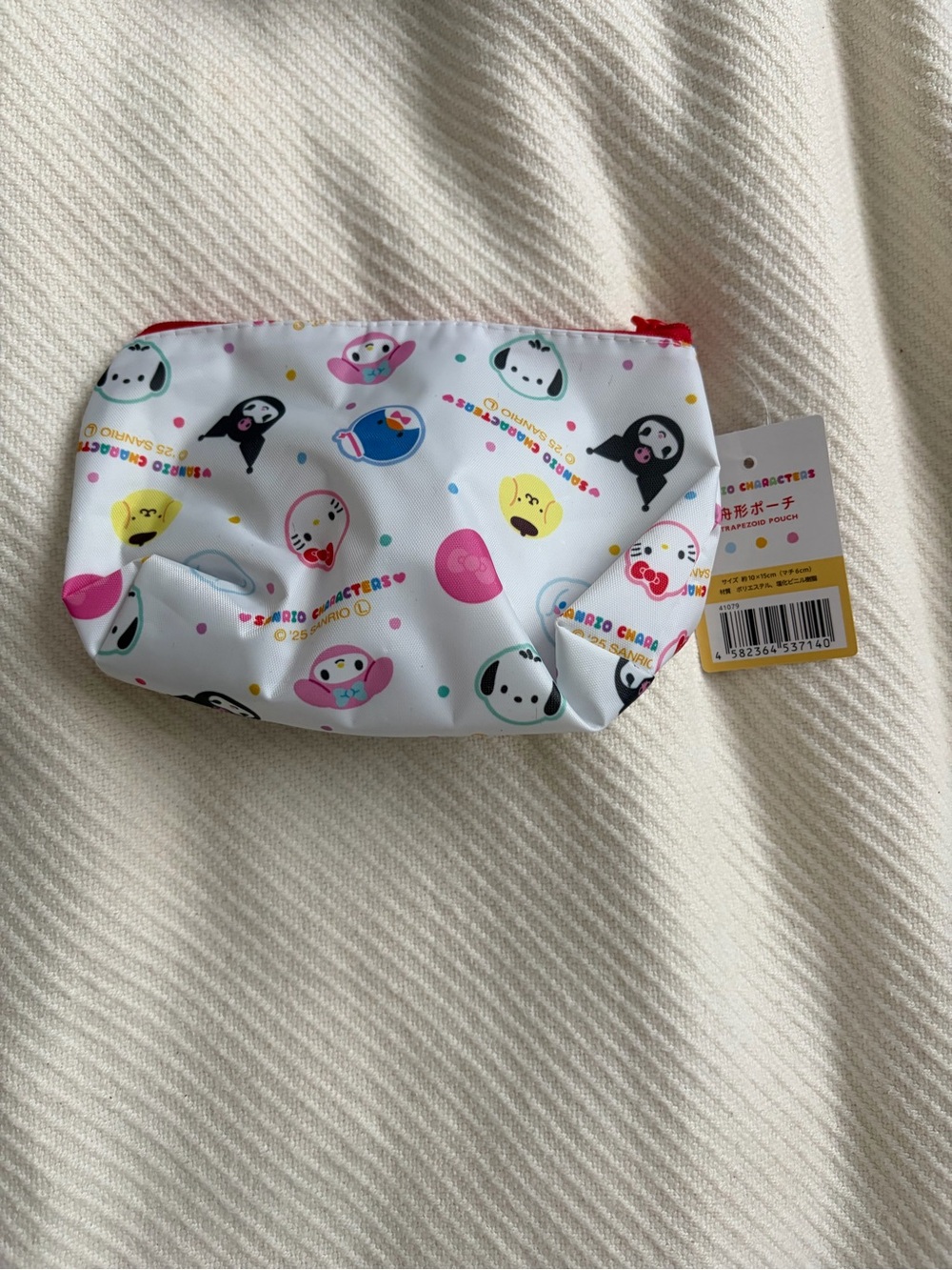 Sanrio White Multi-Character Kids Zip Pouch